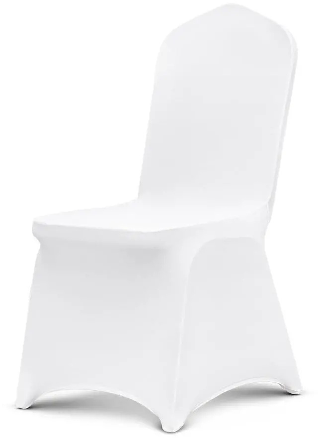 Main image of Chair Covers, Polyester Spandex Chair Cover, Stretchy Flat-Front Chairs Protective Slipcover, Universal Fitted for Dining Party Wedding Banque (105PCS, White)