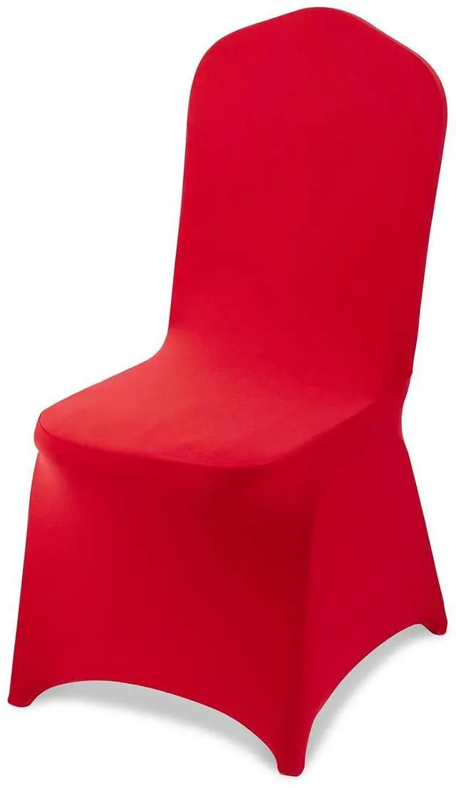 Main image of Chair Covers, Polyester Spandex Chair Cover, Stretch Slipcovers for Wedding Party Dining Banquet Flat-Front Chair Covers (Red-a, 50PCS)