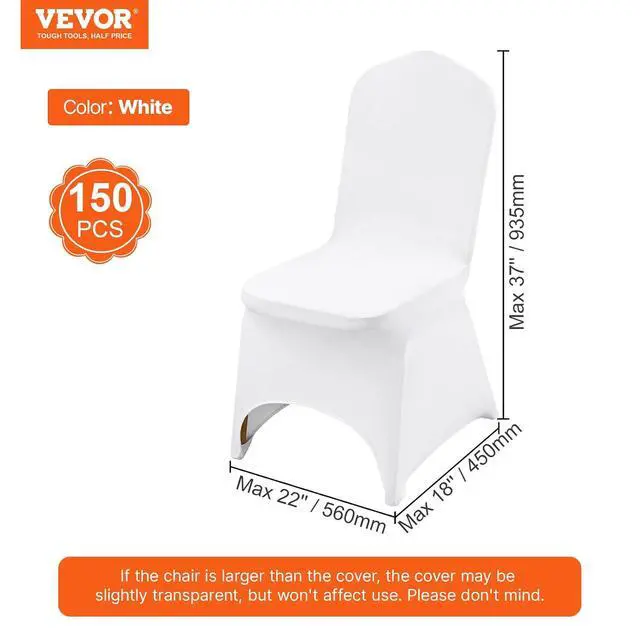 Alt view image 7 of 7 - 150 Pcs White Chair Covers Polyester Spandex Chair Cover Stretch Slipcovers for Wedding Party Dining Banquet Flat-Front Chair Cover