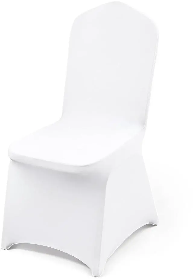 Main image of Chair Covers, Polyester Spandex Chair Cover, Stretch Slipcovers for Wedding Party Dining Banquet Flat-Front Chair Covers (White-a, 53PCS)