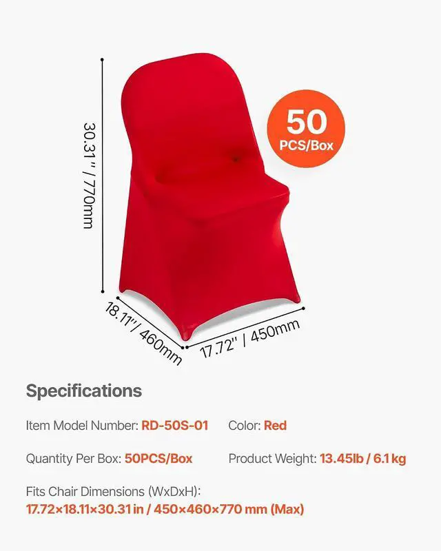 Alt view image 7 of 7 - Chair Covers, Polyester Spandex Chair Cover, Stretch Slipcovers for Wedding Party Dining Banquet Flat-Front Chair Covers (Red-c, 50PCS)