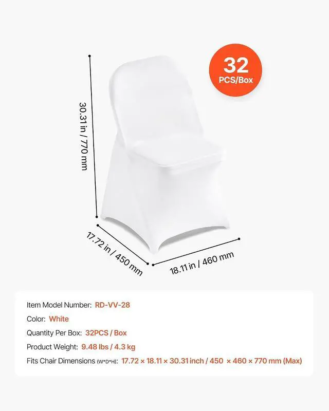 Alt view image 7 of 7 - Chair Covers, Polyester Spandex Chair Cover, Stretch Slipcovers for Wedding Party Dining Banquet Flat-Front Chair Covers (White-c, 32PCS)