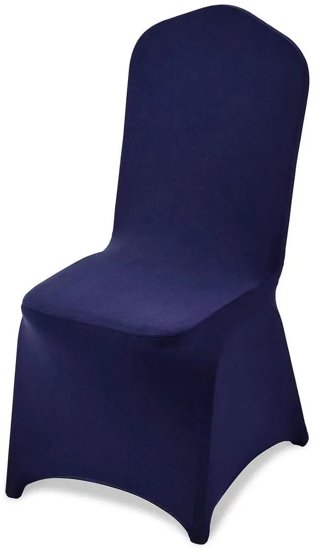 Main image of Chair Covers, Polyester Spandex Chair Cover, Stretch Slipcovers for Wedding Party Dining Banquet Flat-Front Chair Covers (Navy Blue-a, 50PCS)