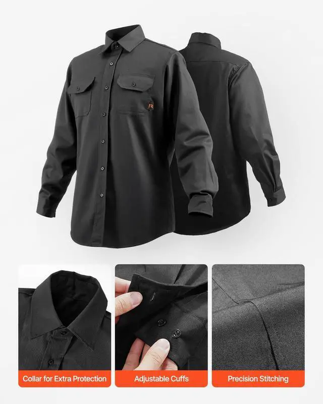 Alt view image 6 of 7 - mens Flame Resistant Welding Jacket