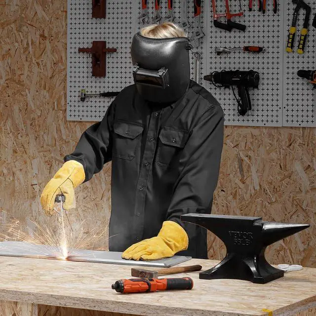 Alt view image 7 of 7 - mens Flame Resistant Welding Jacket