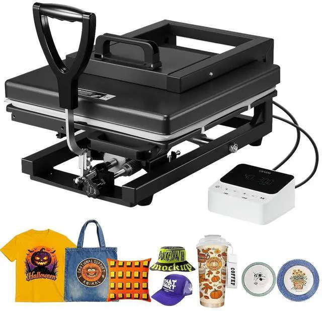 Main image of Hybrid Heat Press, 15 x 15 inch, 5-in-1 Multifunction, Heat Up Fast and Even, All-New Patented Design, Easy to Control, Sublimation Press Machine for T-Shirts/Mugs/Tumblers/Caps/Plates, Black