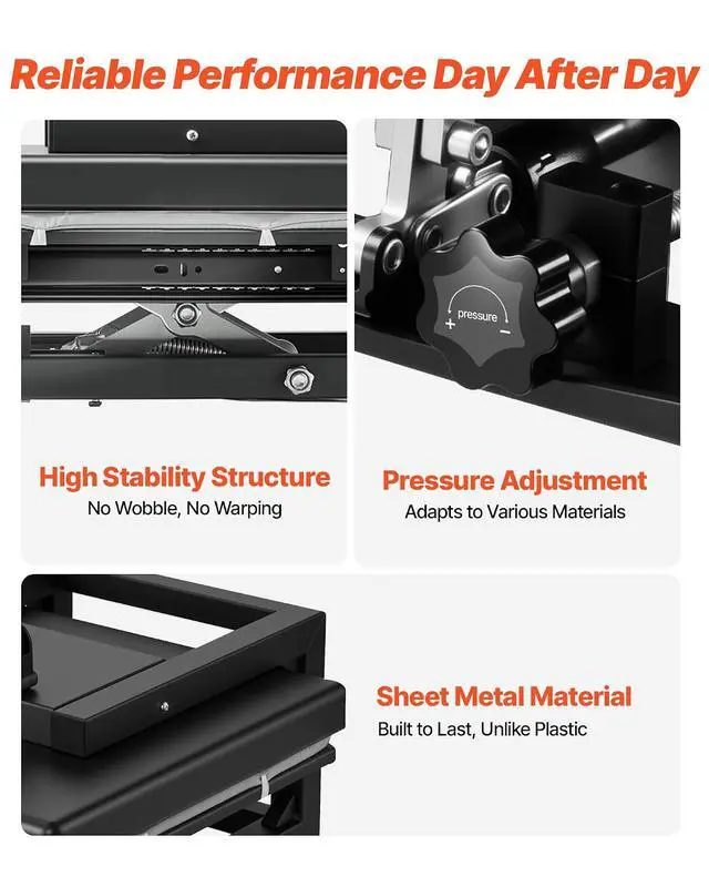 Alt view image 7 of 7 - Hybrid Heat Press, 15 x 15 inch, 5-in-1 Multifunction, Heat Up Fast and Even, All-New Patented Design, Easy to Control, Sublimation Press Machine for T-Shirts/Mugs/Tumblers/Caps/Plates, Black