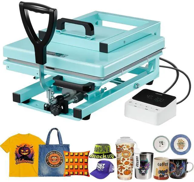 Main image of Hybrid Heat Press, 15 x 15 inch, 8-in-1 Multifunction, Heat Up Fast and Even, All-New Patented Design, Easy to Control, Sublimation Press Machine for T-Shirts/Tumblers/Caps/Plates, Light Green