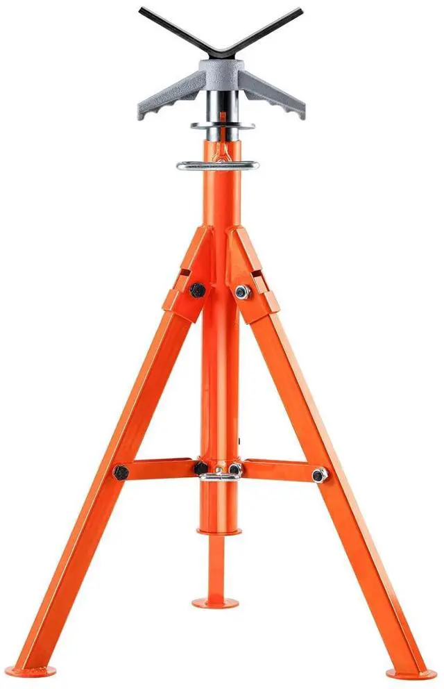 Main image of Pipe Stand, 2500LBS Heavy Duty Pipe Stands, 27.2"-52" Height Adjustable V Head Pipe Stand, 45# Steel Folding Portable Stand for 1/2 in to 12 in Pipes Supporting