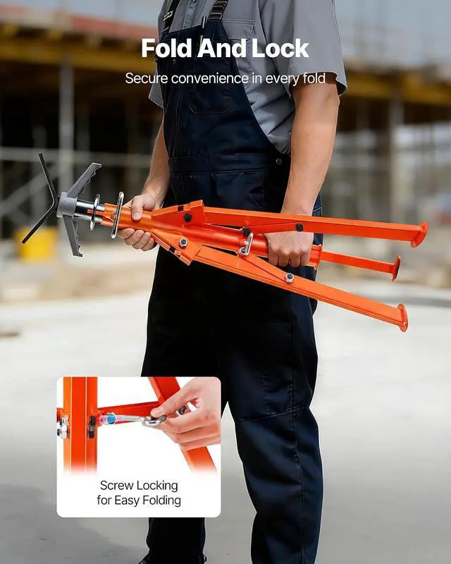 Alt view image 6 of 7 - Pipe Stand, 2500LBS Heavy Duty Pipe Stands, 27.2"-52" Height Adjustable V Head Pipe Stand, 45# Steel Folding Portable Stand for 1/2 in to 12 in Pipes Supporting