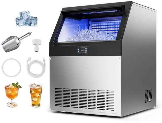 Main image of Commercial Ice Maker Machine, 360 lbs/24h with 85 lbs Storage Capacity, Built-in/Freestanding/Under Counter, Stainless Steel Ice Maker with LED Display & Self-Cleaning, for Home Bar Restaurant