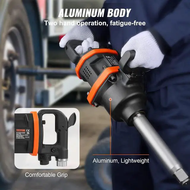 Alt view image 3 of 7 - 1 Inch Air Impact Wrench, Up to 3160 ft-lbs High Reverse Torque Output 1" Pneumatic Impact Gun w/ 8 Inch Extended Anvil & Carrying Case for Heavy Duty Repairs and Maintenance