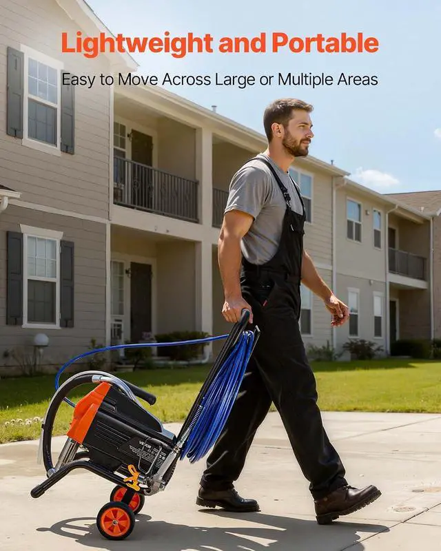 Alt view image 7 of 7 - Stand Airless Paint Sprayer, 1500W, 3300PSI High Pressure Airless Sprayer with Cart, Cleaning Brush, Hose, Extension Rod, Nozzles, Electric Spray Paint Machine for Large Apartments, Buildings
