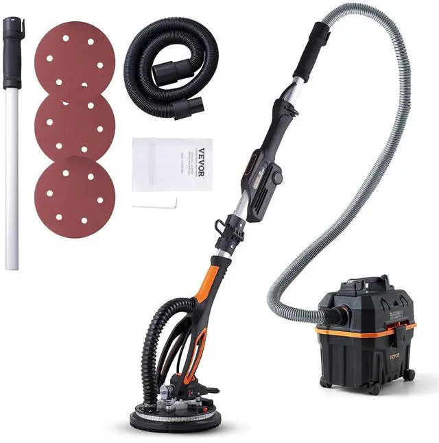 Main image of Drywall Sander, 800W Brushless Motor Electric Sander, Variable Speed 1000-2300 RPM, Foldable Ceiling Sander with Double-Deck LED Lights, Extendable Handle, 12 Sanding Discs