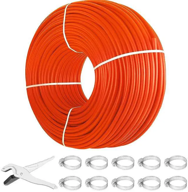 Main image of PEX-B Pipe 1/2 Inch x 1000 Feet,Oxygen Barrier Flexible Pipe Tubing,Red for Hydronic Radiant EVOH Floor Heating, Water Plumbing Applications with Cutter& Clamps
