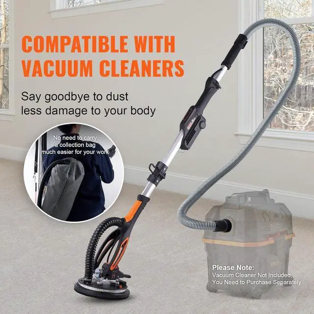 Alt view image 5 of 7 - Drywall Sander, 800W Brushless Motor Electric Sander, Variable Speed 1000-2300 RPM, Foldable Ceiling Sander with Double-Deck LED Lights, Extendable Handle, 12 Sanding Discs
