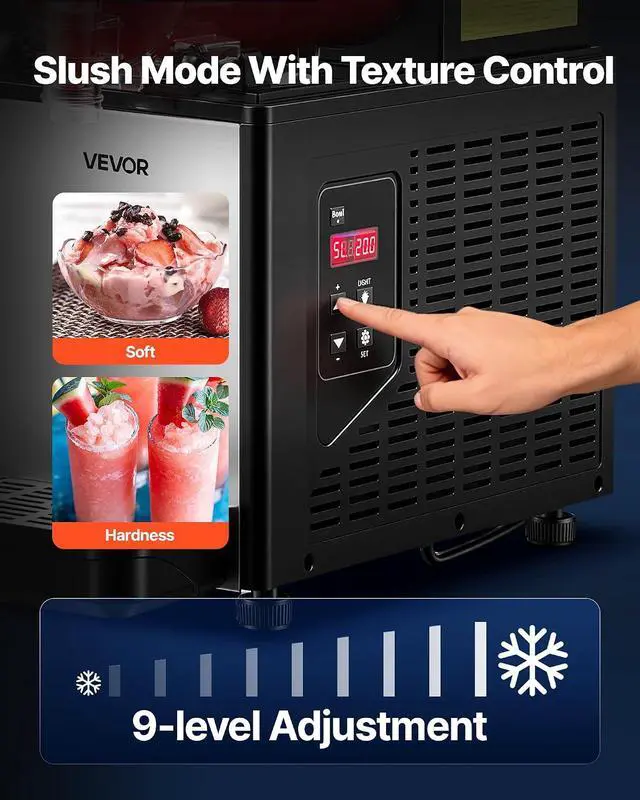 Alt view image 5 of 7 - Slushie Machine, 6L/1.6Gal Commercial Slushy Maker, Frozen Drink Maker with Self-Cleaning, Margarita Machine for Restaurants Bars Party for Slushie, Margaritas, Milkshake & More