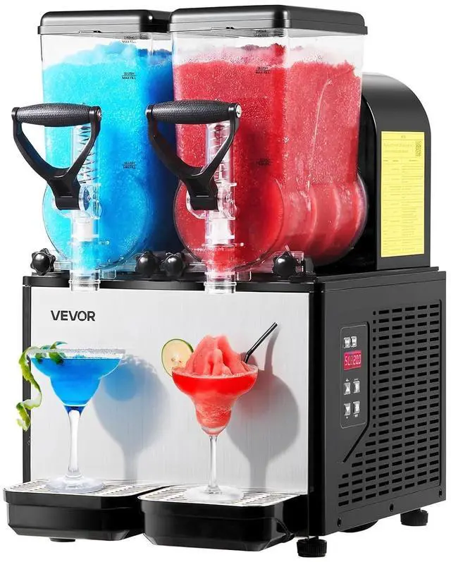 Main image of Slushie Machine, 6L/1.6Gal x 2 Tank Commercial Slushy Maker, Frozen Drink Maker with Self-Cleaning, Margarita Machine for Restaurants Bars Party for Slushie, Margaritas, Milkshake & More
