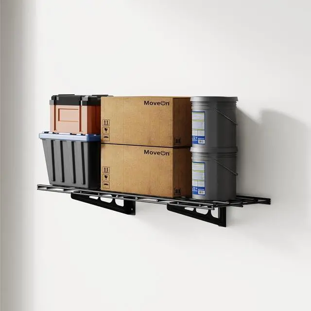 Main image of 1x3ft Garage Shelving Wall-Mounted, 1-Pack Heavy-Duty Wall Shelving, Holds Up to 150 lbs, Garage Storage Rack for Organization & Storage Bins, Black, Classic Series