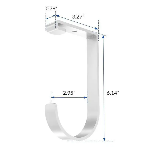 Alt view image 2 of 7 - 4 Pack Add On Storage Flat Hook Accessory for Garage Ceiling Rack and Wall Shelving, Max Weight Capacity up to 50lbs, White