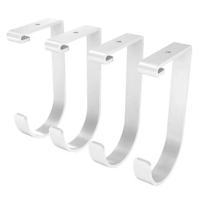 Alt view image 3 of 7 - 4 Pack Add On Storage Flat Hook Accessory for Garage Ceiling Rack and Wall Shelving, Max Weight Capacity up to 50lbs, White