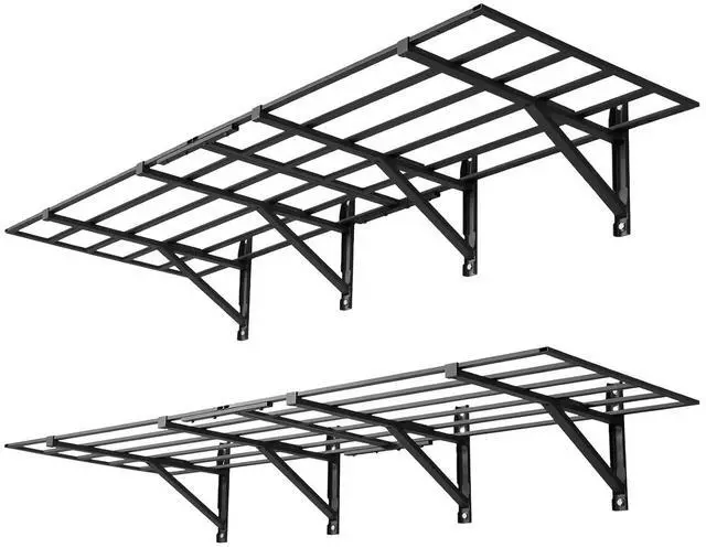 Main image of 2-Pack Heavy Duty Garage Wall Shelving, 2 x 6 ft Steel Wall Mounted Shelving Unit, 24 x 72 Inch Per Shelf Floating Storage Metal Rack for Garage, 1600 lbs Total Weight Capacity
