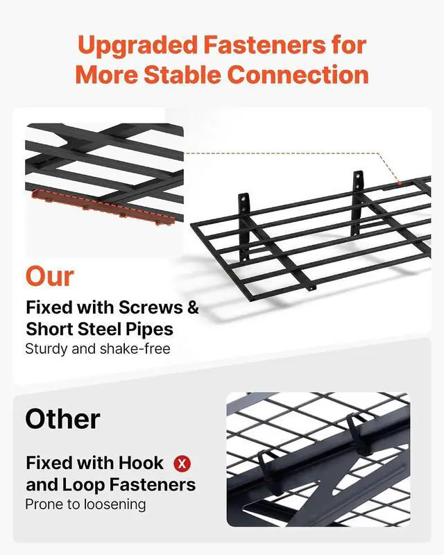 Alt view image 5 of 7 - 2-Pack Heavy Duty Garage Wall Shelving, 2 x 6 ft Steel Wall Mounted Shelving Unit, 24 x 72 Inch Per Shelf Floating Storage Metal Rack for Garage, 1600 lbs Total Weight Capacity