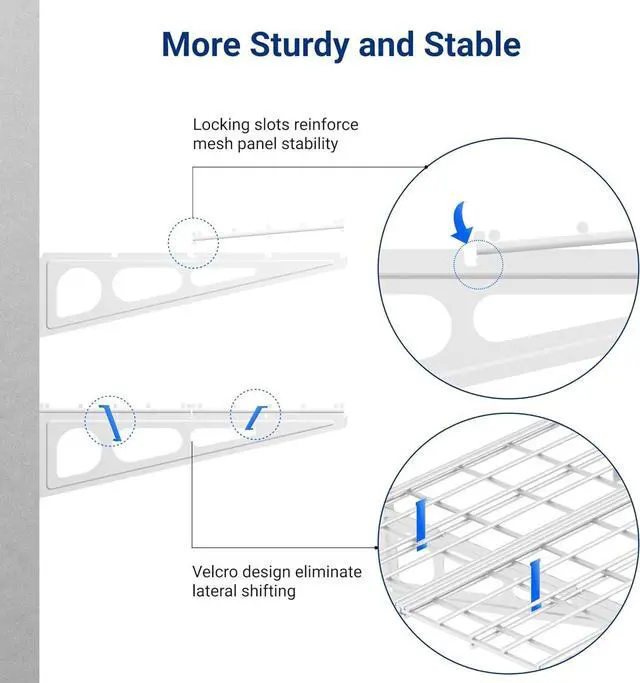 Alt view image 4 of 7 - 4 Pack Garage Shelving, 2 x 3 ft Each Heavy-Duty Garage Storage Shelves, 1400 lbs Load Capacity, 24"x72" Garage Wall Shelving for Garage, Pantry, Workshop, White, Classic Series