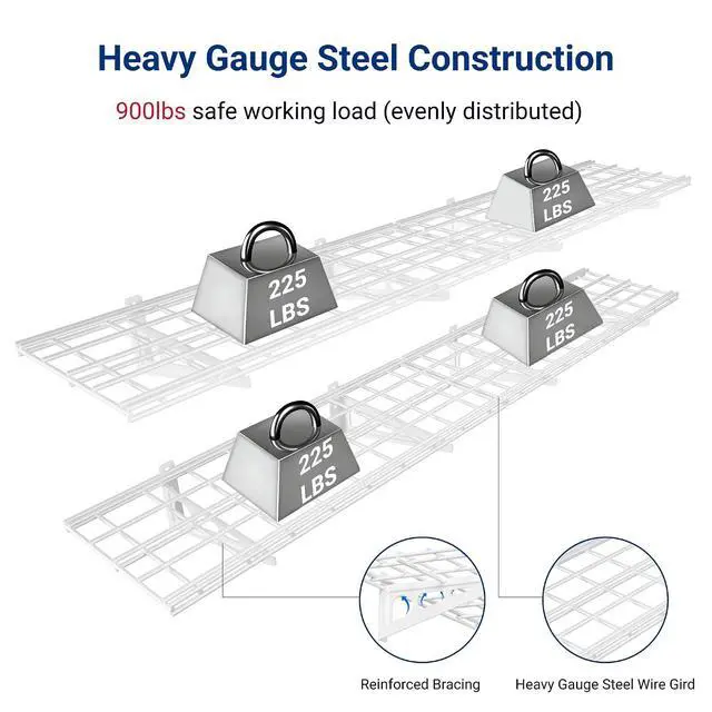 Alt view image 3 of 7 - 12-inch-by-72-inch Wall Shelf Garage Storage Rack Wall Mounted Floating Shelves,1x6ft,White, 2-Pack, Classic Series