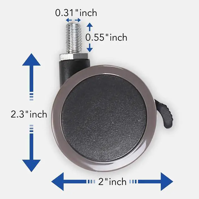 Alt view image 5 of 6 - Height Adjustable Desk Leg Casters Wheels Set of 4 pcs
