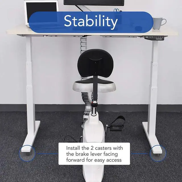 Alt view image 4 of 6 - Height Adjustable Desk Leg Casters Wheels Set of 4 pcs