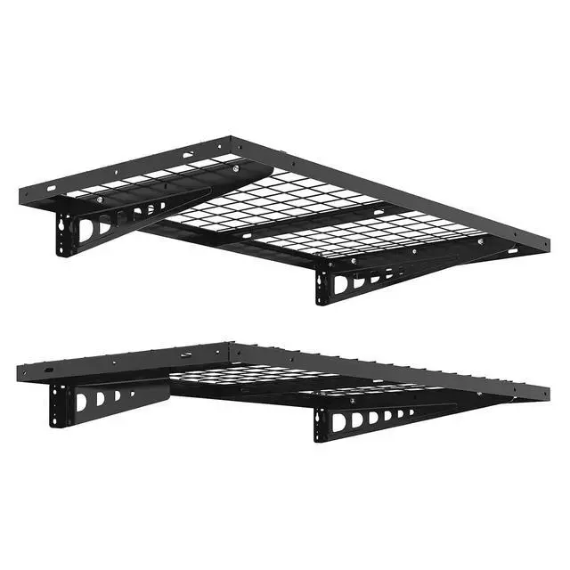 Main image of 2 Pack 2x4ft Garage Storage 24x48 inch Heavy Duty Bike Wall Shelving Rack, 660lbs Total Weight Capacity, Black, Pro Series