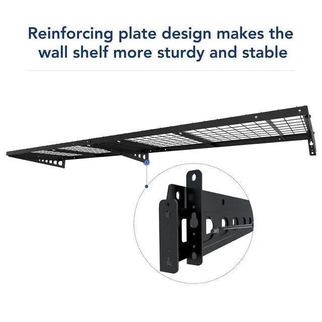 Alt view image 7 of 7 - 2 Pack 2x4ft Garage Storage 24x48 inch Heavy Duty Bike Wall Shelving Rack, 660lbs Total Weight Capacity, Black, Pro Series