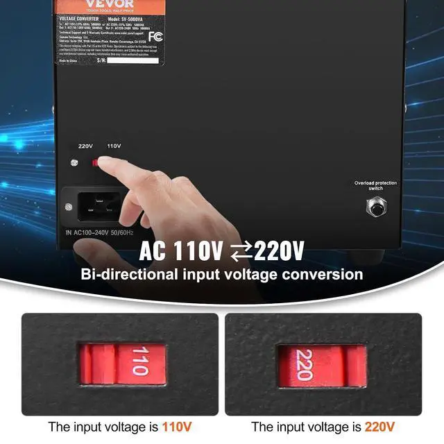 Alt view image 3 of 7 - Voltage Converter Transformer, 5000W, Heavy Duty Step Up/Down Transformer, Convert from 110 Volt to 220 Volt and from 220 Volt to 110 Volt, with US Outlet EU Outlet 5V USB Port, CE Certified