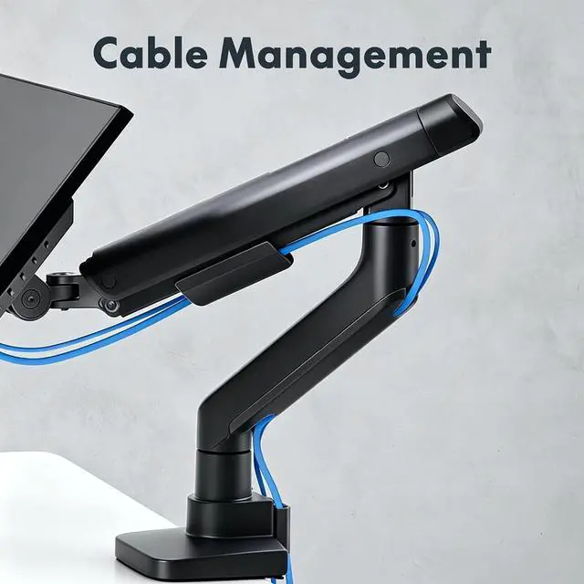 Alt view image 7 of 7 - Monitor Arm, Premium Aluminum Monitor Desk Mount Fits Screen up to 35 Inches, Fully Adjustable Monitor Stand with C-Clamp & Grommet Base for Home Offfice, Holds 6.61 to 26.46 lbs, Black