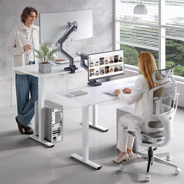 Alt view image 3 of 7 - Single Monitor Arm, Premium Aluminum Monitor Desk Mount Fits Screen up to 39 Inches, Fully Adjustable Monitor Stand with C-Clamp & Grommet Base, Holds 6.61 to 26.46 lbs, Gun Gray