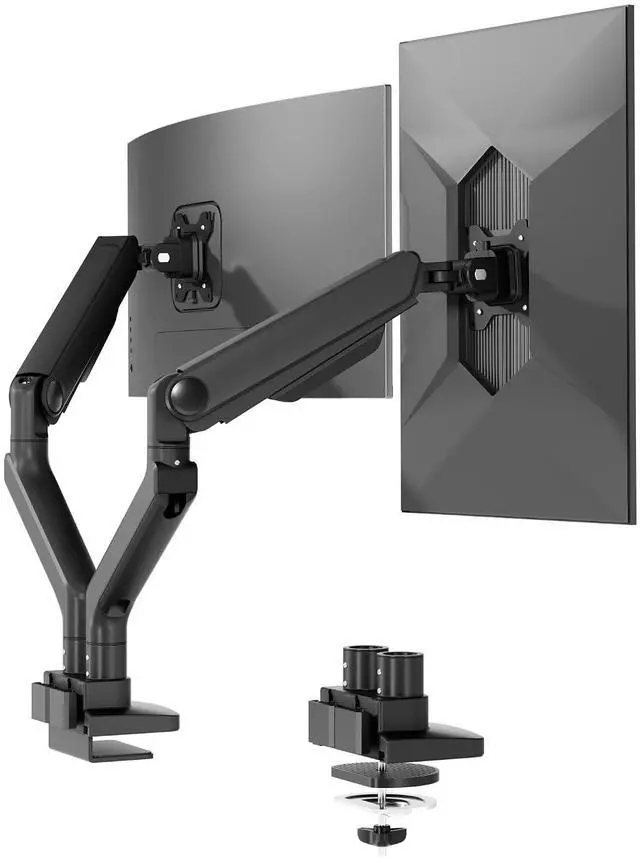 Main image of Monitor Stand, Heavy Duty Dual Monitor Arm for Ultrawide Screen up to 39" and 44 Lbs, Adjustable Gas Spring Arm with C Clamp & Grommet Base for Gaming Office, 75/100 VESA Mount, Black