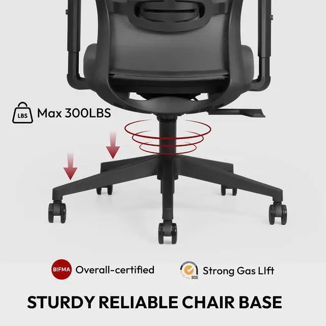 Alt view image 5 of 7 - Home Office Desk Chairs Swivel High Back Computer Chair Mesh Ergonomic Office Chair with Adjustbale Lumbar Support Backrest Armrest Grey