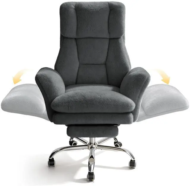 Main image of Big and Tall Office Chair, Cloud Plush Swivel Desk Chair with 6-Level Adjustable Armrests, Home Ergonomic Executive Office Chair for Work, Gaming, Gray