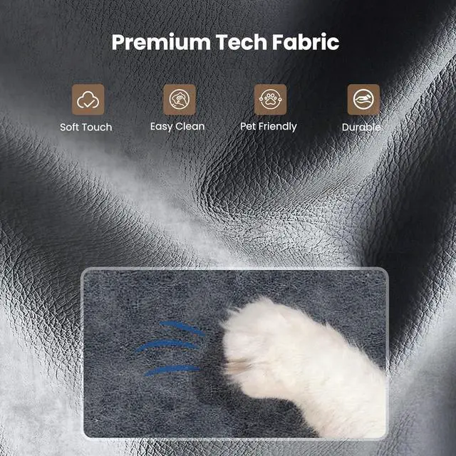 Alt view image 5 of 7 - Big and Tall Office Chair, Flip Armrests for Pets & Cross Legged Sitting, Executive Ergonomic Computer Gaming Chair with Foot Rest, Premium Tech Fabric Wide Seat Reclining Desk Chair