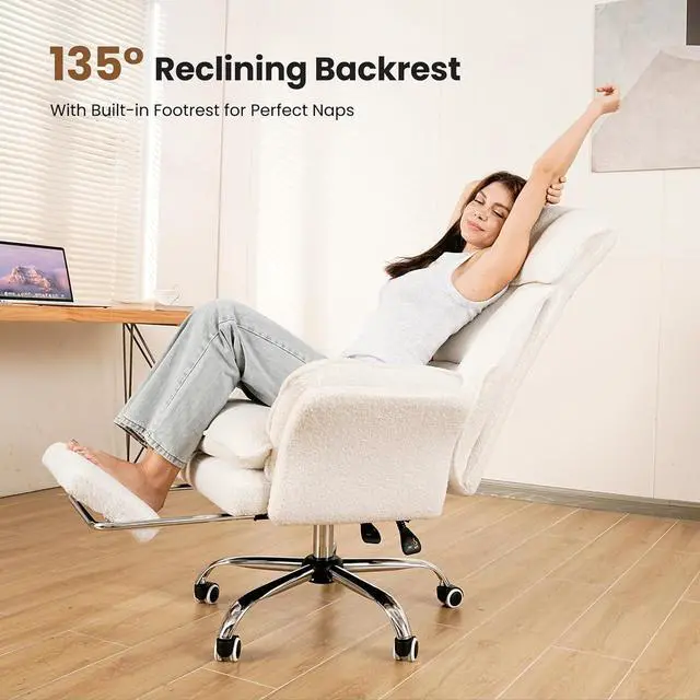 Alt view image 6 of 7 - Big and Tall Office Chair, Flip Armrests for Pets & Cross Legged Sitting, Executive Ergonomic Computer Gaming Chair with Foot Rest, Premium Tech Fabric Wide Seat Reclining Desk Chair