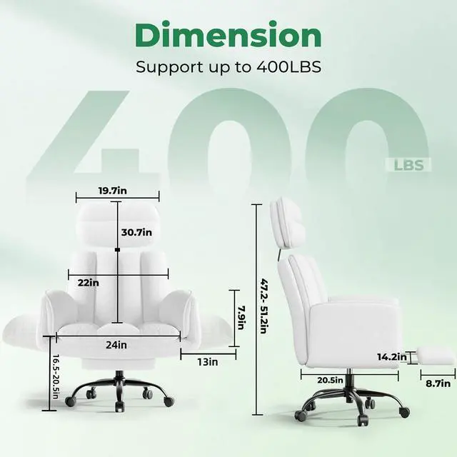 Alt view image 2 of 7 - Criss Cross Office Chair with Armrests & Wheels, Comfy Velvet Vanity Chair, Ergonomic Executive Gaming Computer Chairs with Foot Rest, Wide Seat Reclining Desk Chair, White