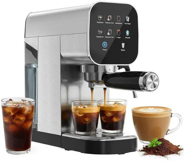 Main image of Espresso Machine with Cold Brew, 20 Bar Coffee Maker Machine with Steam Milk Frother, Patbrela LED Touch Screen, Cappuccino/Latte/Mocha for Home