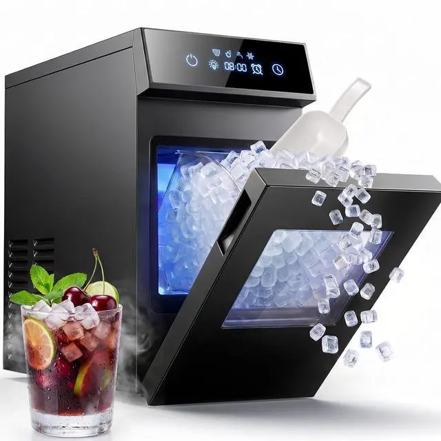 Main image of Patbrela Nugget Ice Maker, 40lbs/24H Chewable Pebble Nugget Ice Machine with Self-Cleaning, Touch Screen, for Home, Kitchen, Office, RV