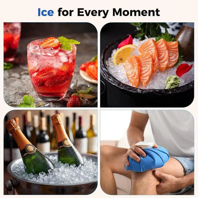 Alt view image 6 of 7 - Nugget Ice Maker Countertop, 38lbs Per Day Portable Ice Machine, 8 Mins Fast Ice Making, Self-Cleaning, Pebble Ice Making for Home, Party, Camping