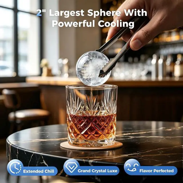 Alt view image 2 of 7 - Sphere Ice Maker,164pcs/Day,Ice Ball Maker with Self-Cleaning&Timer,LED Touch Screen,Large Capacity Ice Maker for Home Bar,Whiskey & Cocktails