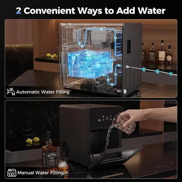 Alt view image 6 of 7 - Sphere Ice Maker,164pcs/Day,Ice Ball Maker with Self-Cleaning&Timer,LED Touch Screen,Large Capacity Ice Maker for Home Bar,Whiskey & Cocktails