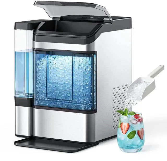 Main image of Nugget Ice Maker Countertop, Ice Machine with 0.8 Gal Water Tank 8-10 Mins Fast Ice Making for Home, Camping, Kitchen