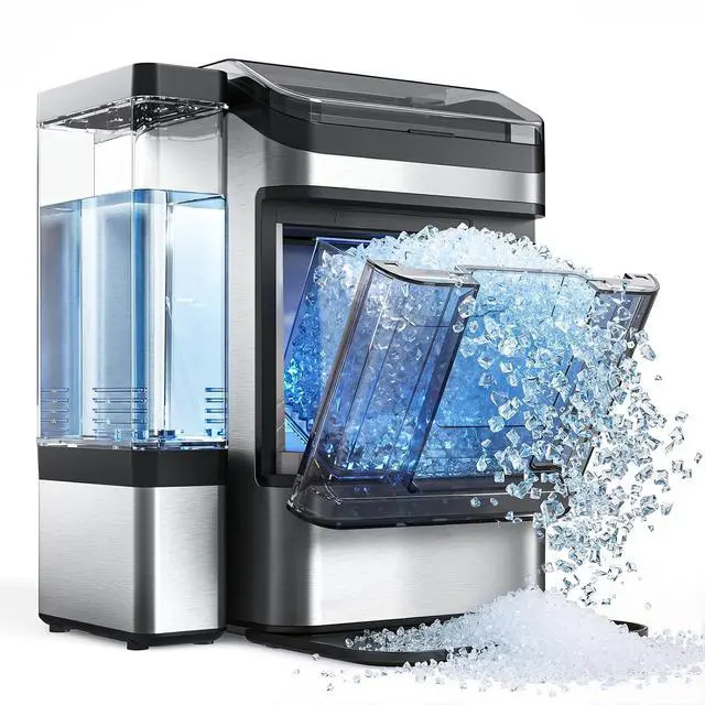 Alt view image 2 of 7 - Nugget Ice Maker Countertop, Ice Machine with 0.8 Gal Water Tank 8-10 Mins Fast Ice Making for Home, Camping, Kitchen