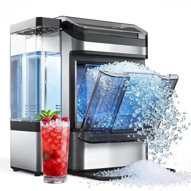Alt view image 2 of 7 - Nugget Ice Maker Countertop, Ice Machine with 0.8 Gal Water Tank 8-10 Mins Fast Ice Making for Home, Camping, Kitchen